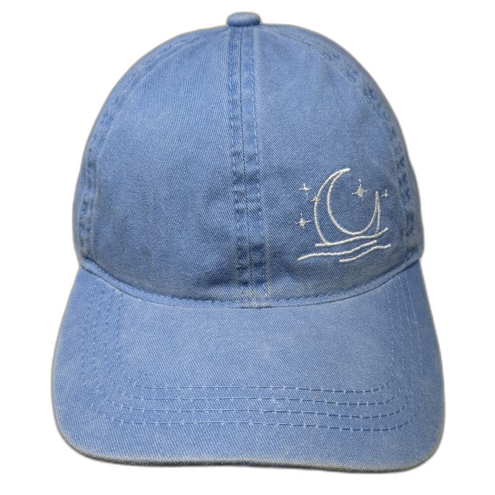 David and Young Baseball Cap Blue One Size Moon Stars Embroidery Slideback Hat
